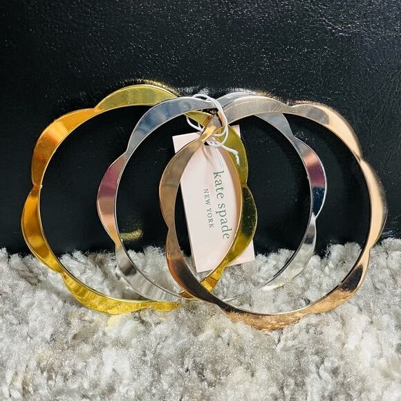 NWT Kate Spade Slender Scallops Bangle Set - Picture 1 of 7